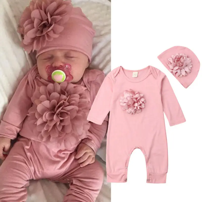 VISgogo 2 cs Newborn Rompers S - Newborn Baby Girl Romper Floral 评论和价格