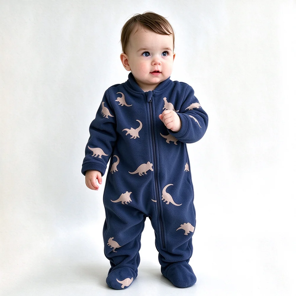Soft Warm Baby Fleece Onesie C - Cotton Baby Onesies Zipper 评论和价格