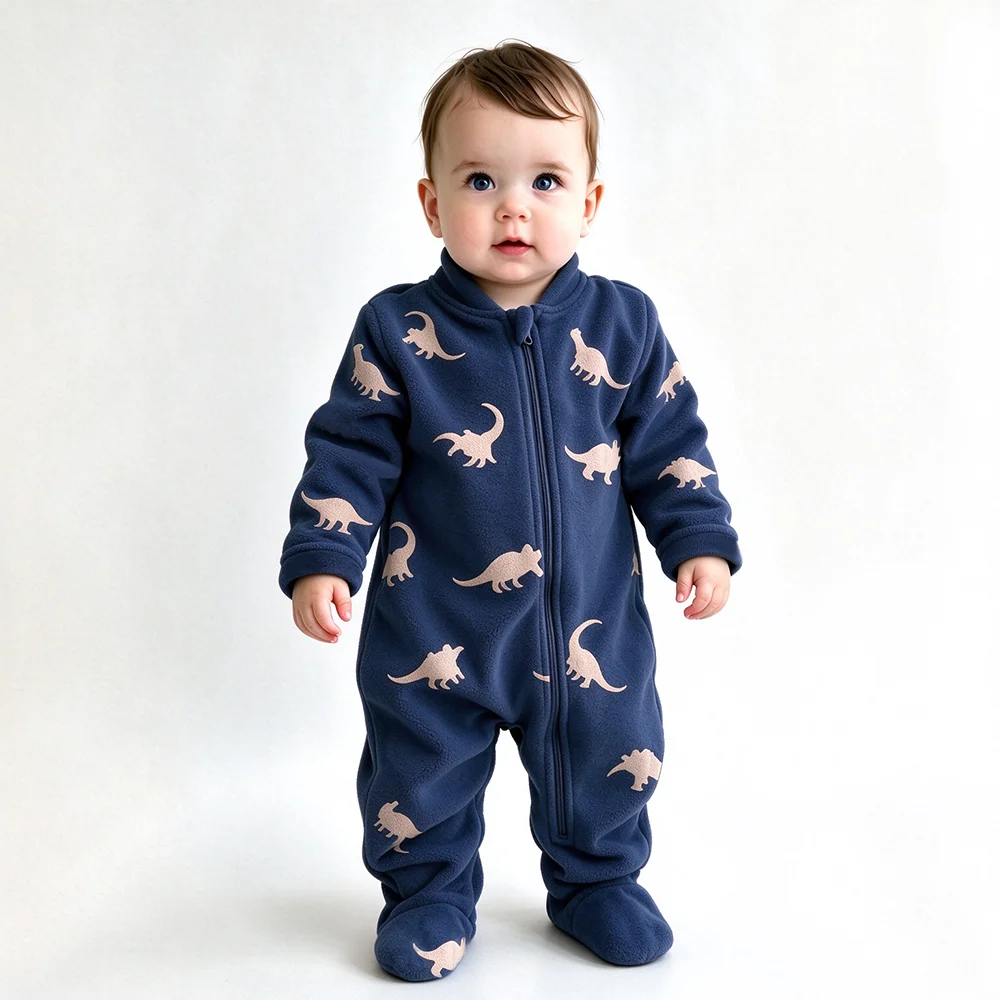 Soft Warm Baby Fleece Onesie C - Cotton Baby Onesies Zipper 评论和价格