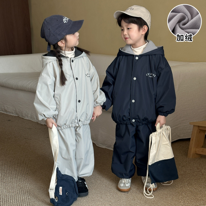 Boy Girl Hood 2piece Set Baby  - Toddler Boy Winter Fleece Jacket 评论和价格